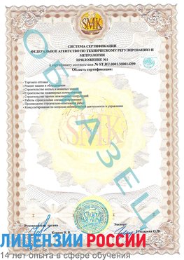 Образец сертификата соответствия (приложение) Пущино Сертификат ISO 14001